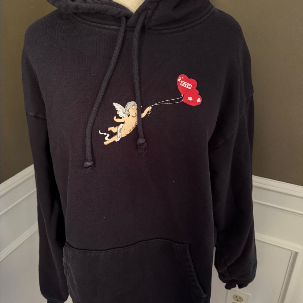 KITH Navy Angel Heart Hooded Sweatshirt. Adult Large. Excellent condition. - Picture 2 of 3